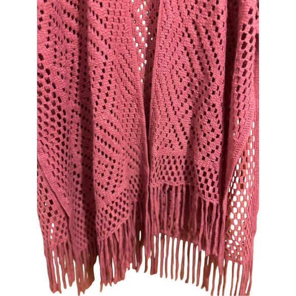 Just Be Crocheted & Fringed Boho Kimono Shawl One Size - Picture 3 of 7